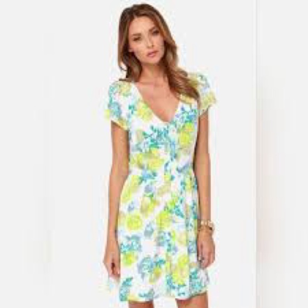 Jack by BB Dakota Blue and Green Wrap Sundress
